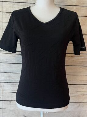 Harley-Davidson Black V-Neck Short Sleeve Textured Tee